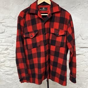 Hudson’s Bay Co. Buffalo Plaid Flannel Button Up Shirt Workwear True Vtg 50s 60s